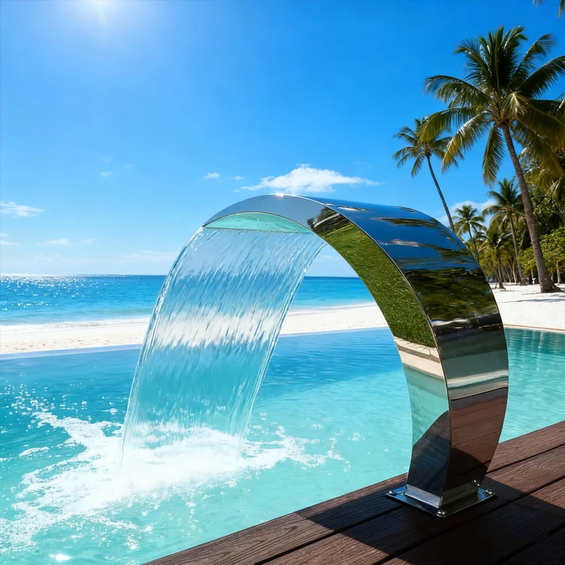 Water Faery 304 & 316 Stainless Steel Artificial Waterfall Indoor/Outdoor Spa Shower for Garden & Swimming Pool