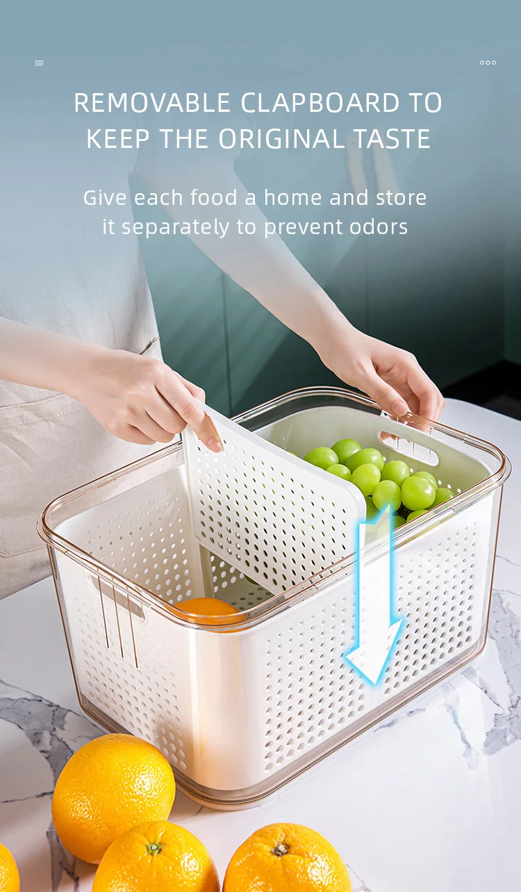 Hot Sale Fruit Storage Box Organizer Fridge Vegetables Fresh Containers ...