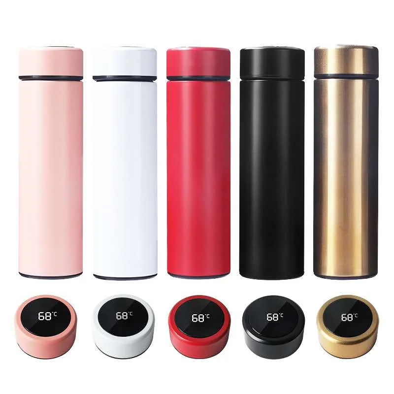 Coffee thermos,Coffee bottle,Tea Infuser Bottle,Smart Sports Water Bottle  with LED Temperature Display,Double Wall Vacuum Insulated Water Bottle,  Stay