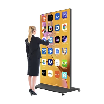 75 86 98 inch floor stand advertising lcd screen display customized ultra thin large screen digital signage display