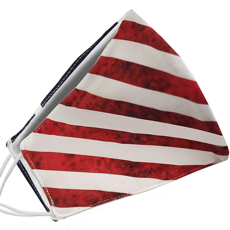 美国国旗口罩可重复使用的棉质覆盖无缝围巾,透气巴拉拉瓦面罩