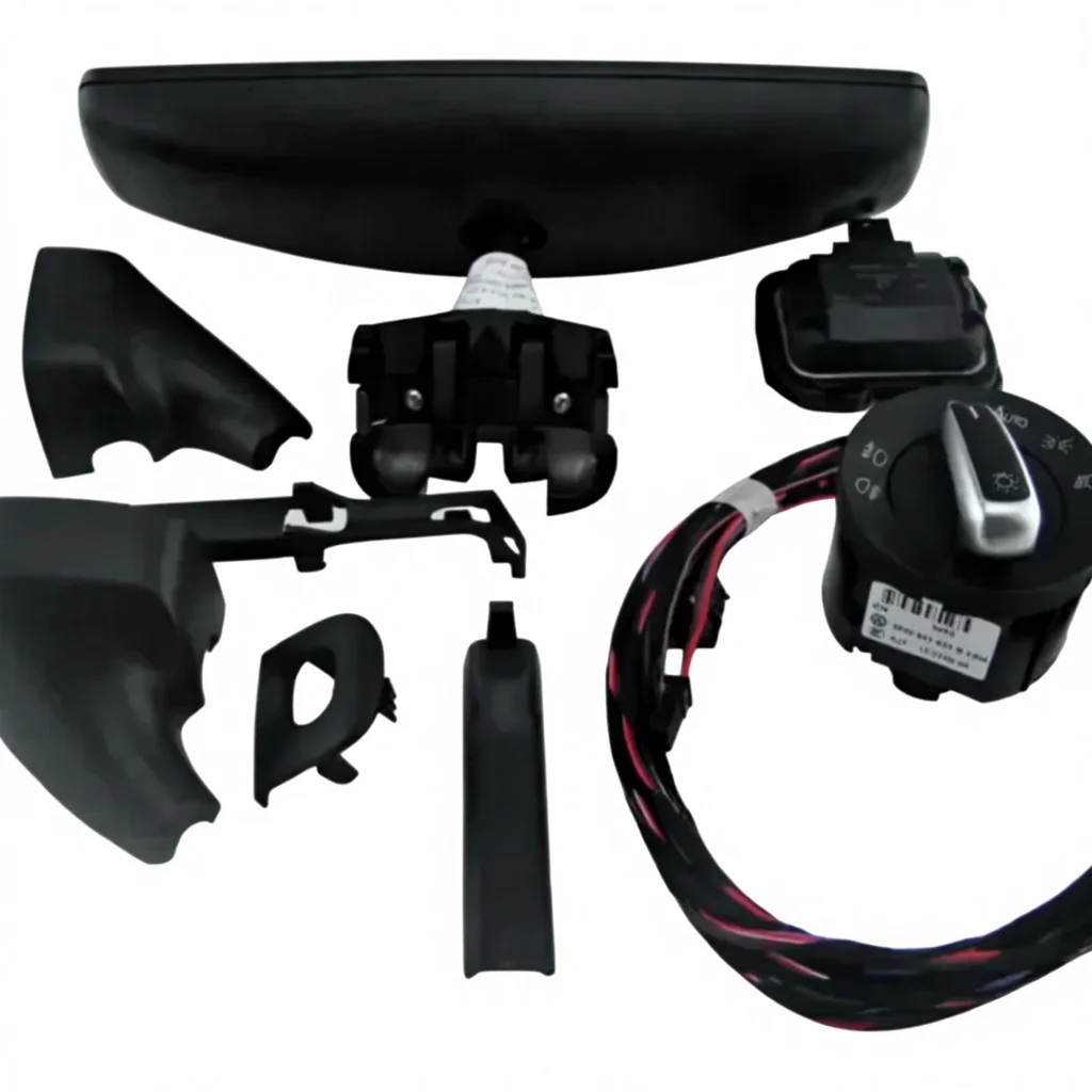 OEM Auto Headlight Switch Rain Wiper Sensor Kits Includes Anti-glare Rearview Mirror for Tiguan Golf MK5/6 SKODA Superb