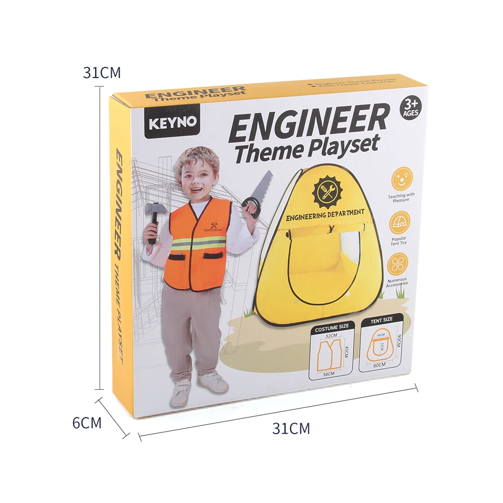 Engineer Theme Play Set Engineering Department Dress up Kit Play Tent Toy Set Playing House