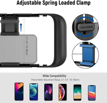 NEEWER Smartphone Video Rig, Phone Video Stabilizer Grip Vlogging Cage with Cold Shoe Tripod Mount, Phone Rig for Videomaker detail image