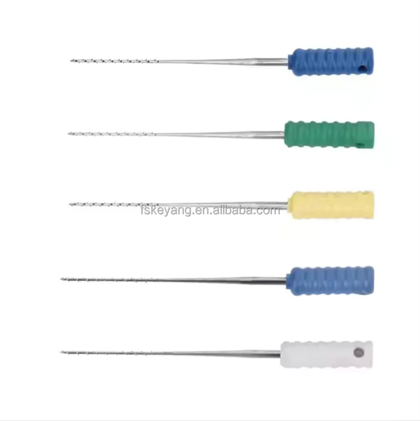 Dental Barbed Broaches 16 25mm Assorted With Handle Endodontic File A