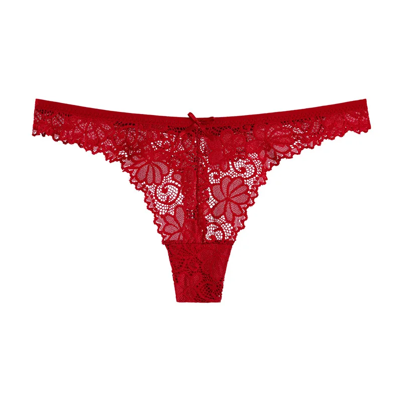 Fashion Lace G String Thongs Panties Low Waist Solid Underwear 190 Red