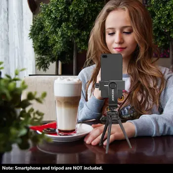 NEEWER Mobile-phone Holder Vertical 360 Degree Horizontal Bracket Tripod Mount Adapter with 1/4inch Thread Smartphone Monopod detail image