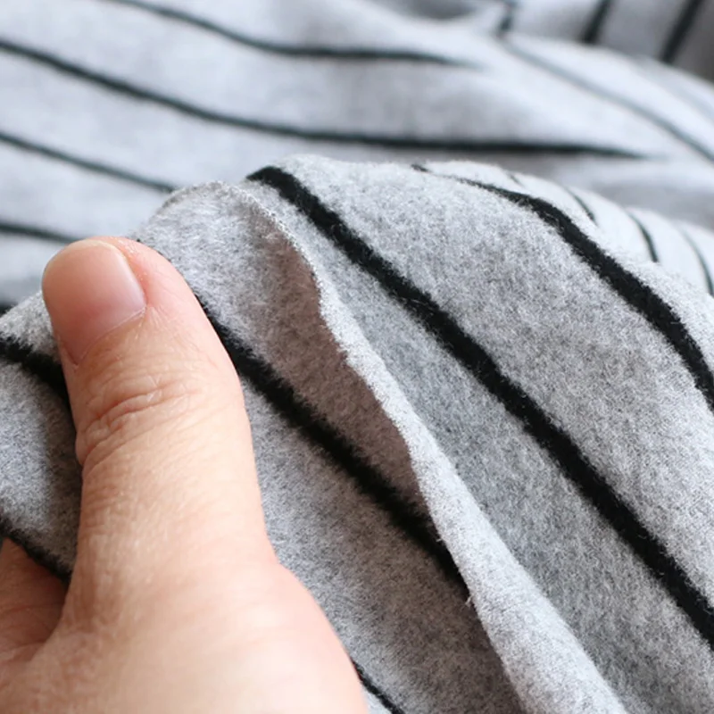 Австралийская бархатная окрашенная полосатая Шерстяная трикотажная ткань «сделай сам» для детской одежды ручной работы