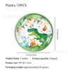 Piatto di carta verde 7 pollici 10 pezzi