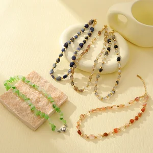 Original Design Handmade Stainless Steel Crystal Beads PVD 18K Gold Plated Trendy Party Necklace Fashion Jewelry