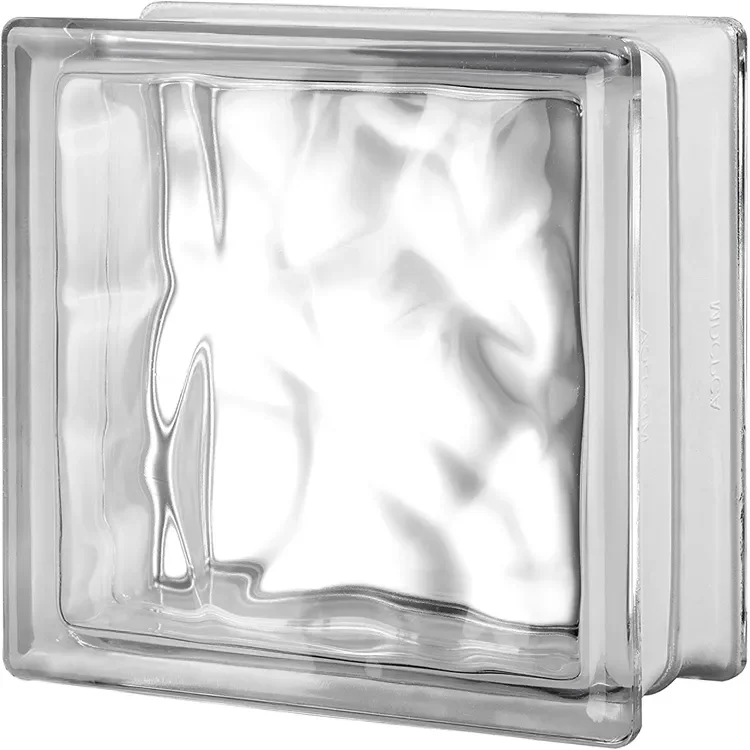 8"*8"*3" Cloudy/Parallel/Wave Pattern Decorative Building Craft Clear Transparent Crystal Hollow Glass Brick Block Wholesale