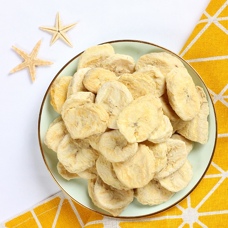 Wholesale Price Freeze Dried Banana Slice Snacks Vacuum Freeze Dried Banana Chips