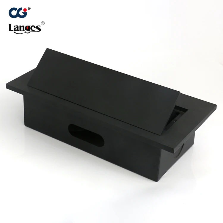 Квадратная настольная Выдвижная розетка из алюминиевого сплава для офисной