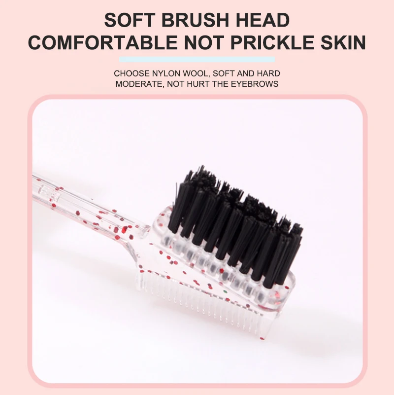 NEW  Custom Card 3 in 1 Baby Hair Style Tools Multi Function Bristle Hair Double Sided Edge Control Brush