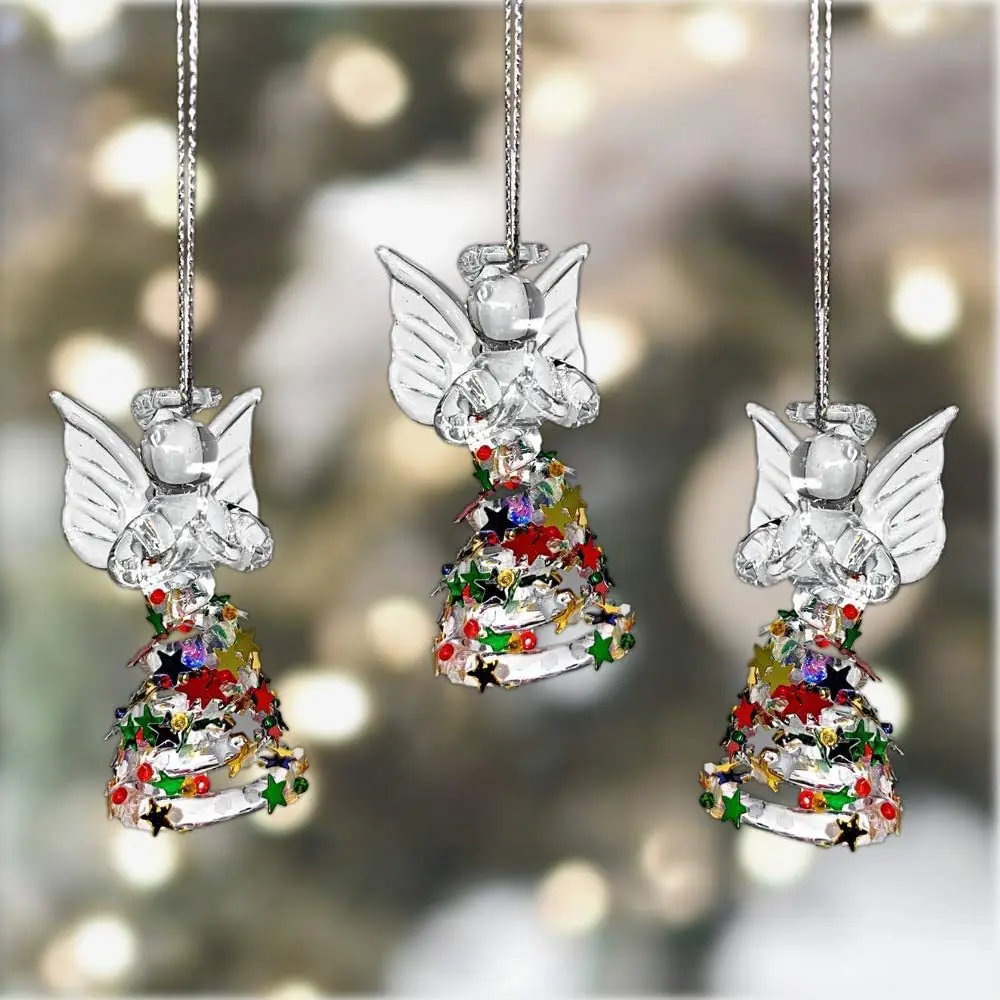 クリスマスエンジェルオーナメントアイスオーナメントセットガラス