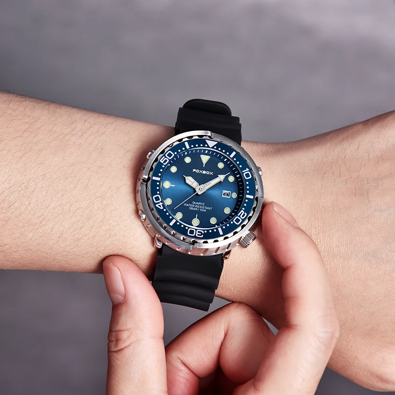 blue fox sapphire fox finland raccoo日本製❣️ FOXBOX FB0024 Creative Designer Men's Watches - Waterproof