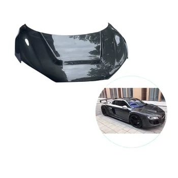 Carbon Fiber Engine Hood Cover Upgrade P Style For AUD-I R8 2012 2013 2014 2015 2016 2017 Front Bonnet Auto Exterior Parts