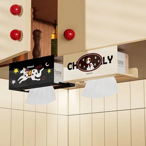 Wall-Mounted Kitchen Paper Towel Rack Roll Paper Holder Storage Box for Face Towel Dinnerware Easy Hanging Tissue Box