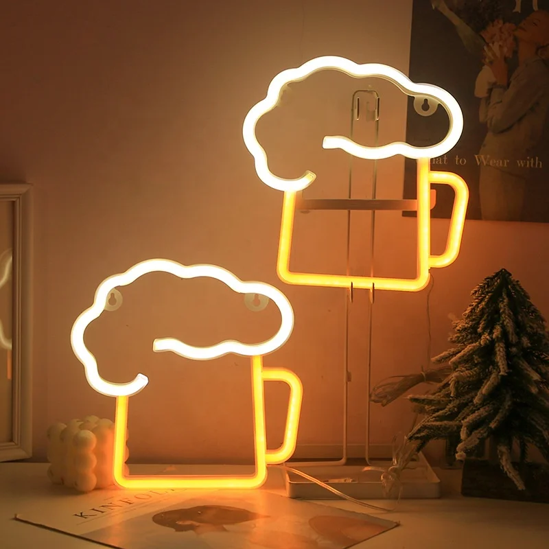 ホットセールバービールネオンサインUSB電源LEDネオンサインライト