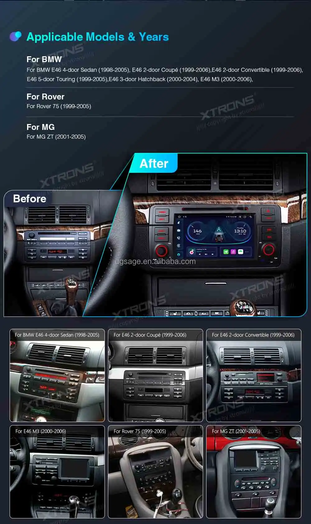 Xtrons Táctil Android Radio Del Coche Para E46 Rover 75 Obd/dab/fm/am/usb/sd/cd/dvd Din Autoestereo - Buy Radio Del Coche,Estéreo Del Coche 1 Din,Sistema De Audio Del Coche Product on