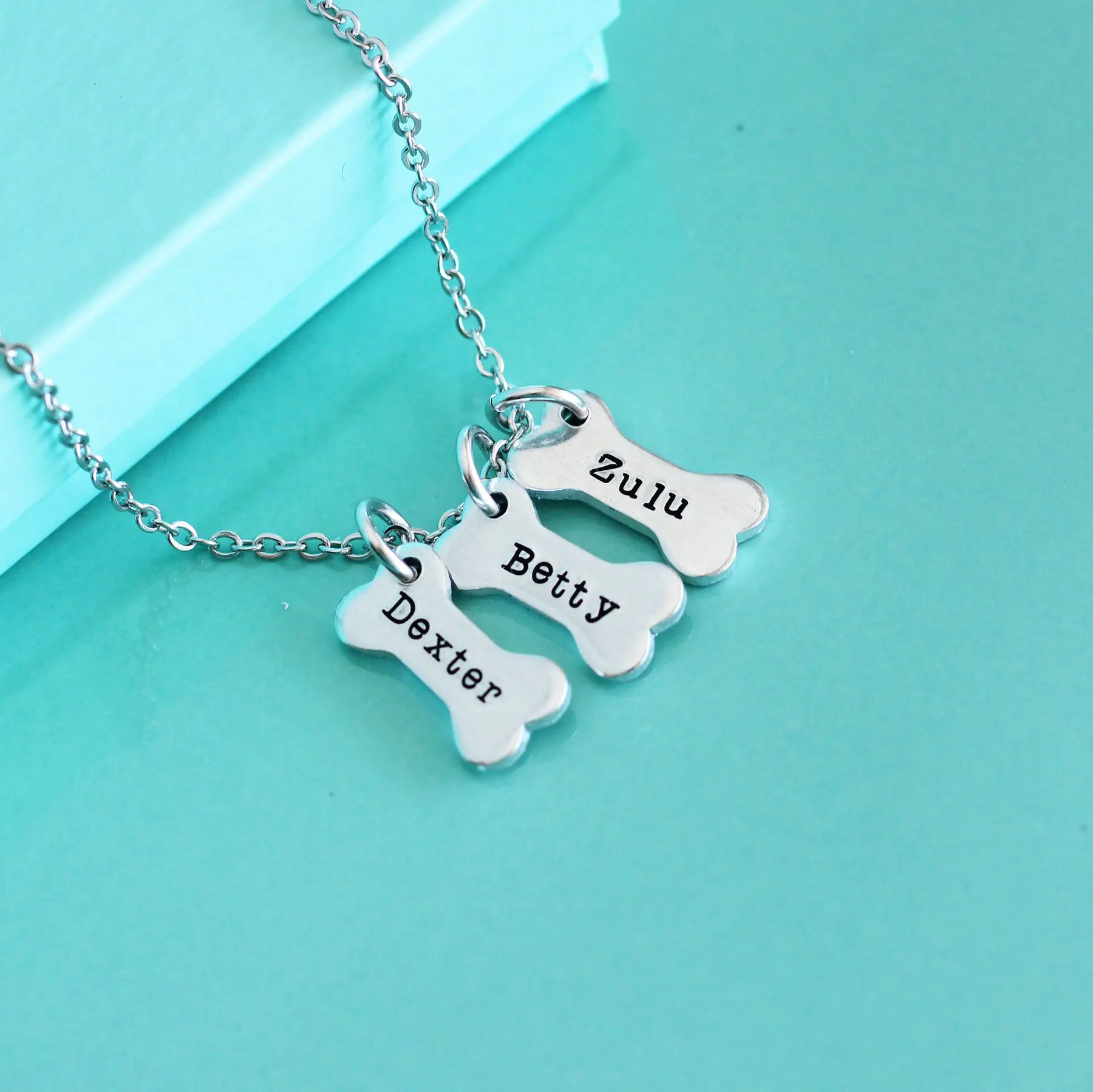 Personalise Memorial Jewelry Dog Bone 