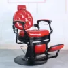 Cadre de chaise noir, boucle en cuir rouge vif, grande pompe