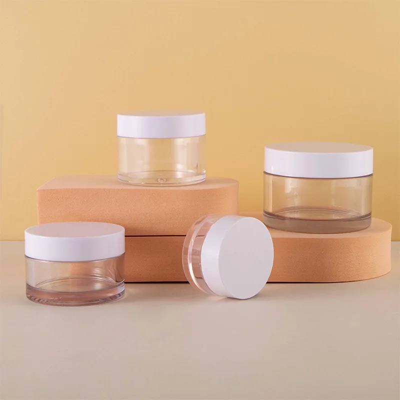 10ml to 200ml PET Plastic Makeup Cream Jar Body Butter Container Skin Care Body Scrub Jar Plastic Lid