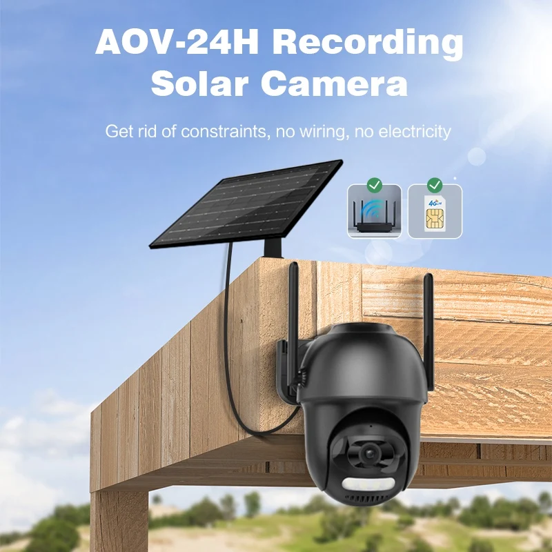 ECO-WORTHY Panneau Solaire 5W 5V Pour Caméra Extérieure – Charge Rapide 25% Efficacité BC Mono – 360° Ajustable – IP65 Étanche – Connecteur 3-en-1 3m