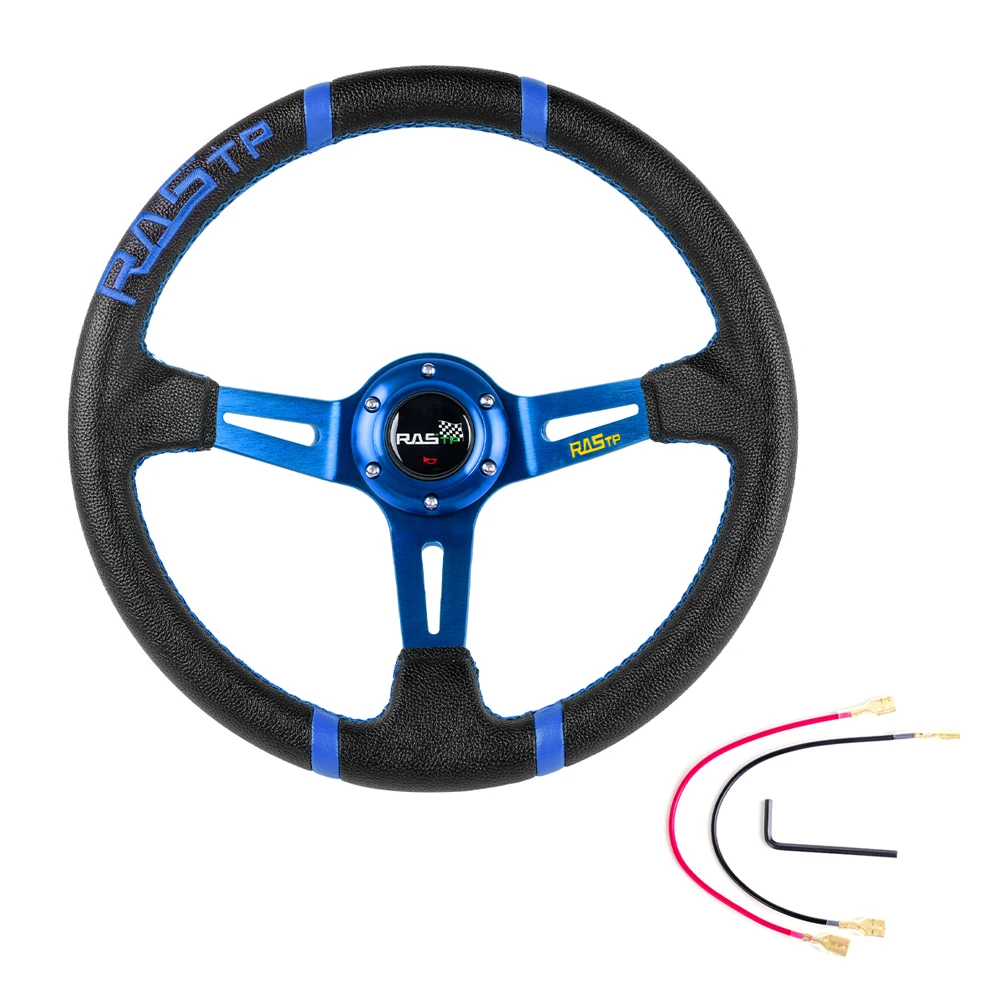 TMI アメリカ製 GT 14インチ ステアリングホイール レザーハーフラップ 並行輸入品】 新品レザーステアリング スポーツステアリングホイール