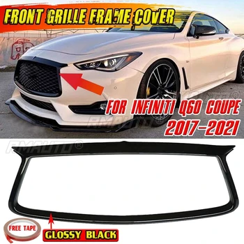 Q60 Car Front Bumper Grille Trim Overlay Cover Frame For Infiniti Q60 Coupe 2017-2021 Add On Racing Grill Outline Trim Cover