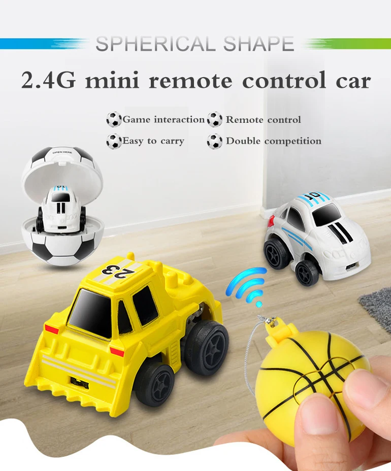 2.4G plastic mini remote control car electric racing ball basketball football micro mini rc cars Alibaba