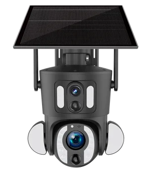 5MP 10X 4g Camera Dual Lens Full Color Solar Powered Surveillance Camera WIFI 4G Sim Card Solar 4G Camera