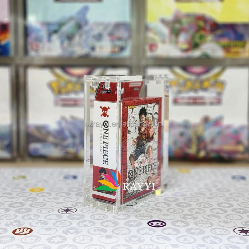 RAY YI Custom Wholesale Acrylic One Piece Japanese Trading Card Game  Booster Box Display Case for OP-1