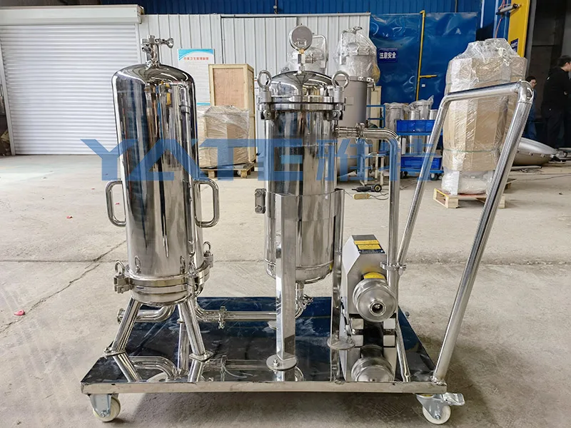 Movable Stainless Steel 304/316 Bag Filter Housing with 0.5 μm Filtration Precision and 0.6Mpa Working Pressure