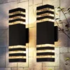 Lampe Murale de Jardin Noire ABS, Orientable Haut/Bas
