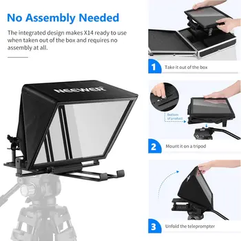 NEEWER Teleprompter X14 with RT-110 Remote & APP Control (Bluetooth Connection Via NEEWER Teleprompter App) Portable No detail image