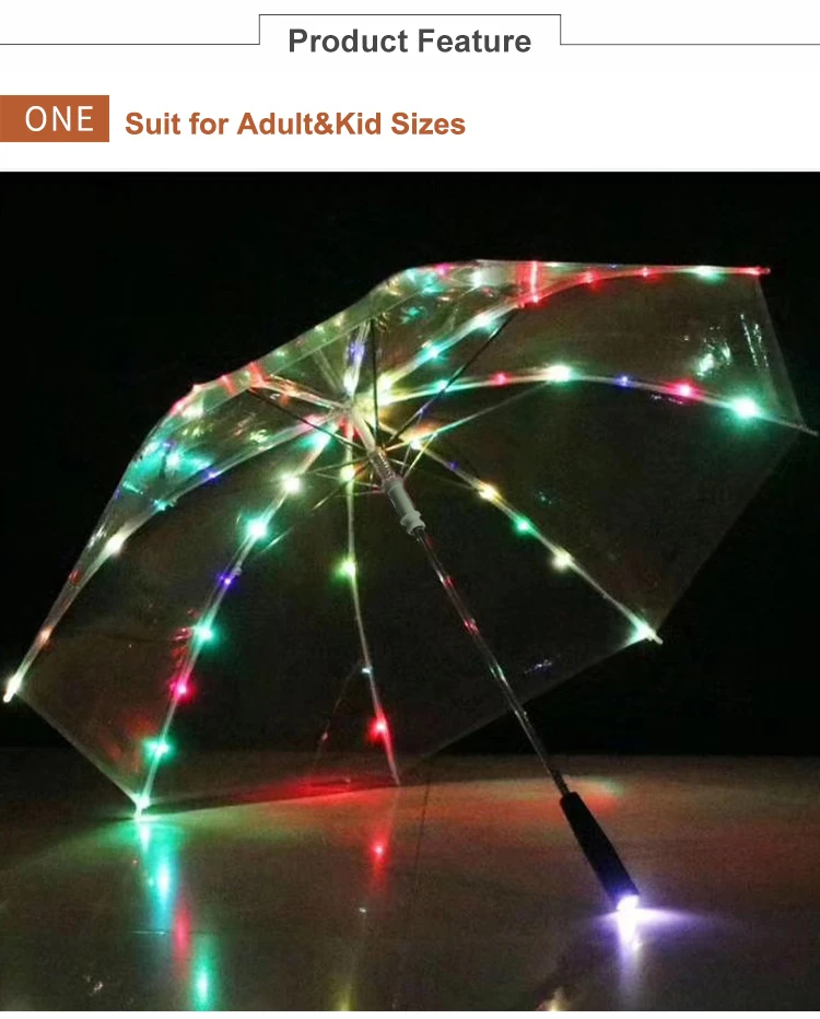 transparent umbrella with led lights