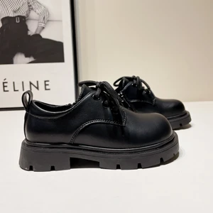 2026 New Style TBS Spring Dress Shoes Boys Girls Versatile British Design Super Quality Kids Black Genuine Leather School Shoes