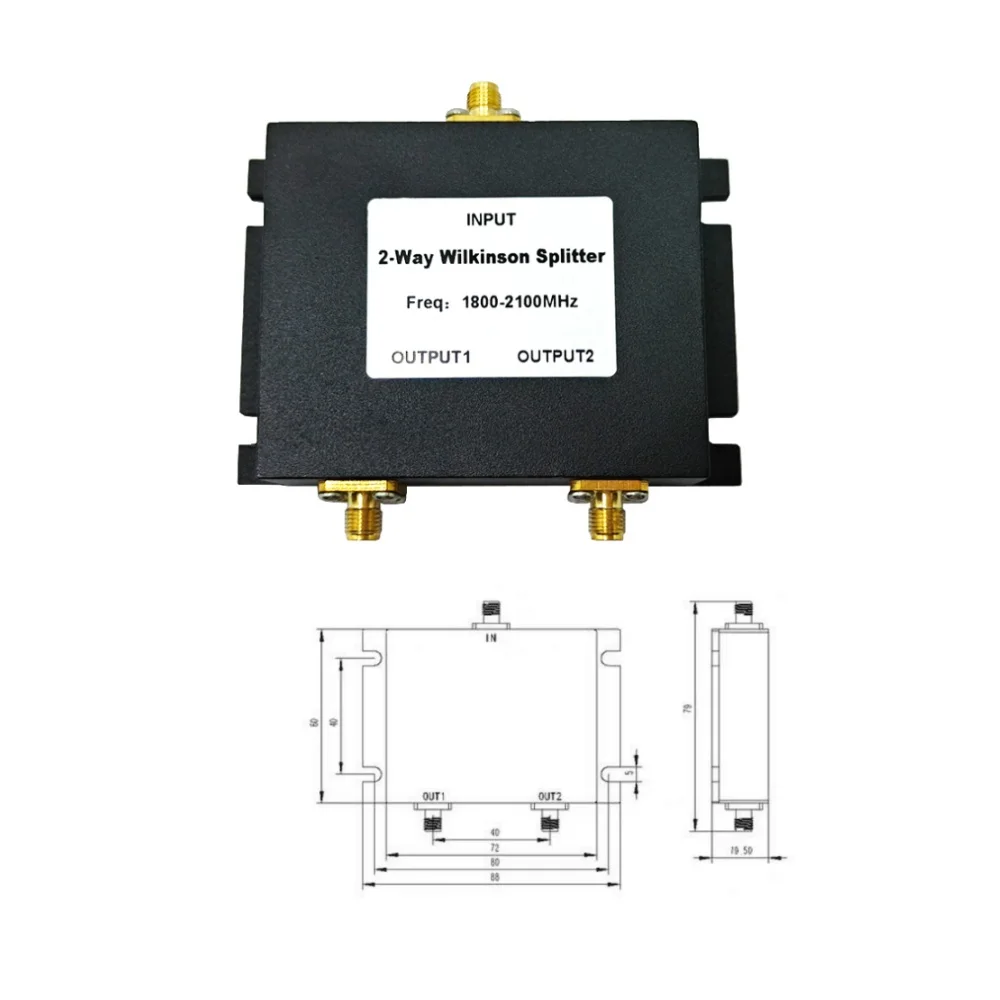 1800-2100MHz  2 Ways Splitter SMA Female Power Divider Jack Power Splitter Female Divider
