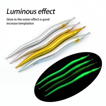 Boat Fishing Night-Luminous Quick-Pull Sinking Metal Jig 130g 160g 180g Slow-Roll Artificial Hard Bait Lure – Metal Jig – view 5