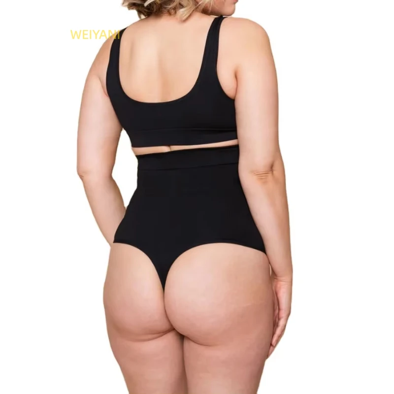 High Waist Compression Seamless Thongs and g String Tummy Control Panties With Silicone Anti-slip Thong Shapewear for Women