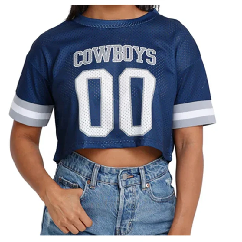 Shop Our Fashion Ribbed Neckline Football Jersey Boxy Fit