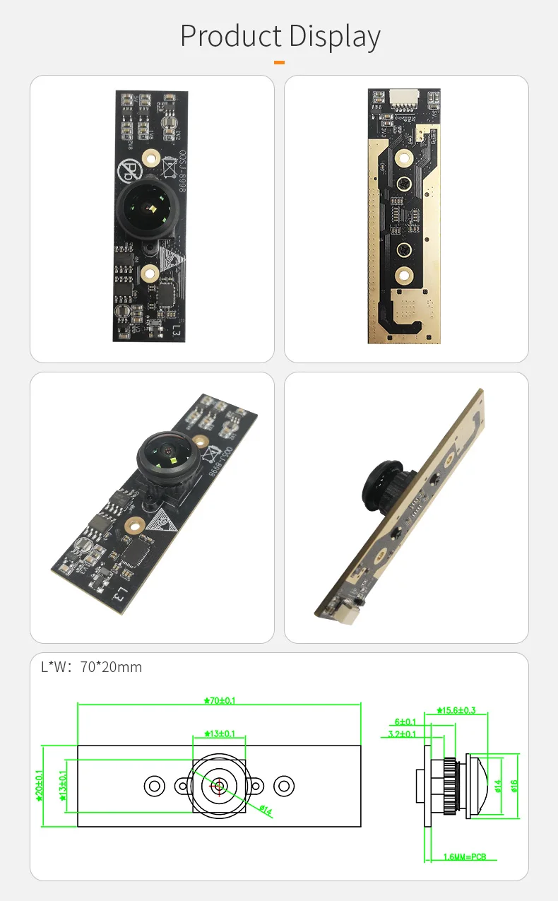 DGZX 1MP HD 60fps 720P USB Mini Global Shutter Camera Module插图1