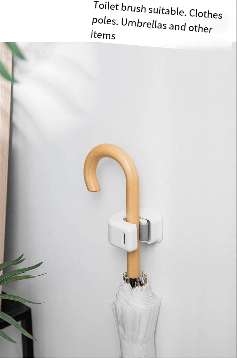 Mop clip broom free punching bathroom wall hanger storage powerful traceless hook mop fixing artifact manufacture