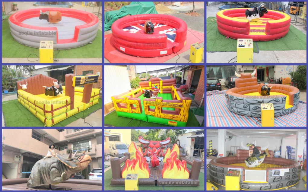 Idoling Rodeo Machine Adjustable Speed Carnival Game Inflatable Mechanical Rodeo Bull Ride ...