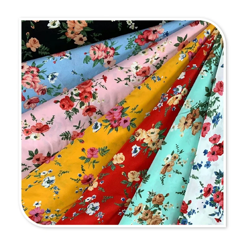 95%polyester 5% Spandex 4 Way Stretch Fabric Printed Fabric for Women's Clothing