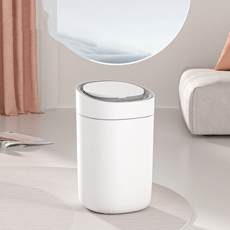 Touchless Rectangular Trash Can Ozone Generator Deodorizer PP Bin Odor Waste Storage Kitchen Rectangular Storage Bucket Lid