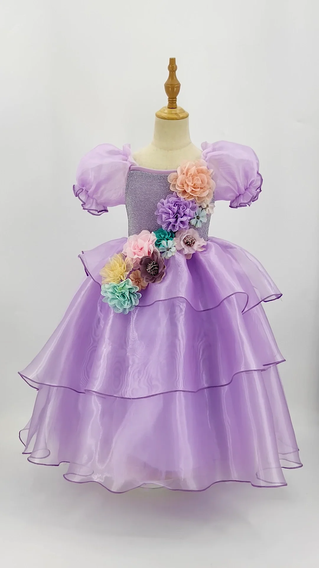 Princess Girls Isabela Dresses Kids Carnival Party Costume Children