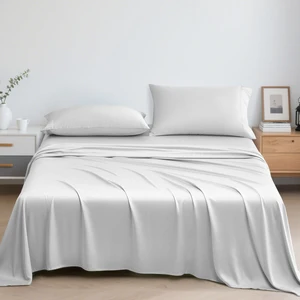 Super King and Queen Bamboo Organique 100% Sateen Woven Cooling Bedding Sets Modern Style for Home Bedroom
