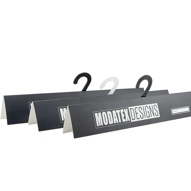Custom Logo Textile Fabric Display Fabric Swatch Cards Cardboard Header Card Packaging Paper Hanger With Plastic Hook